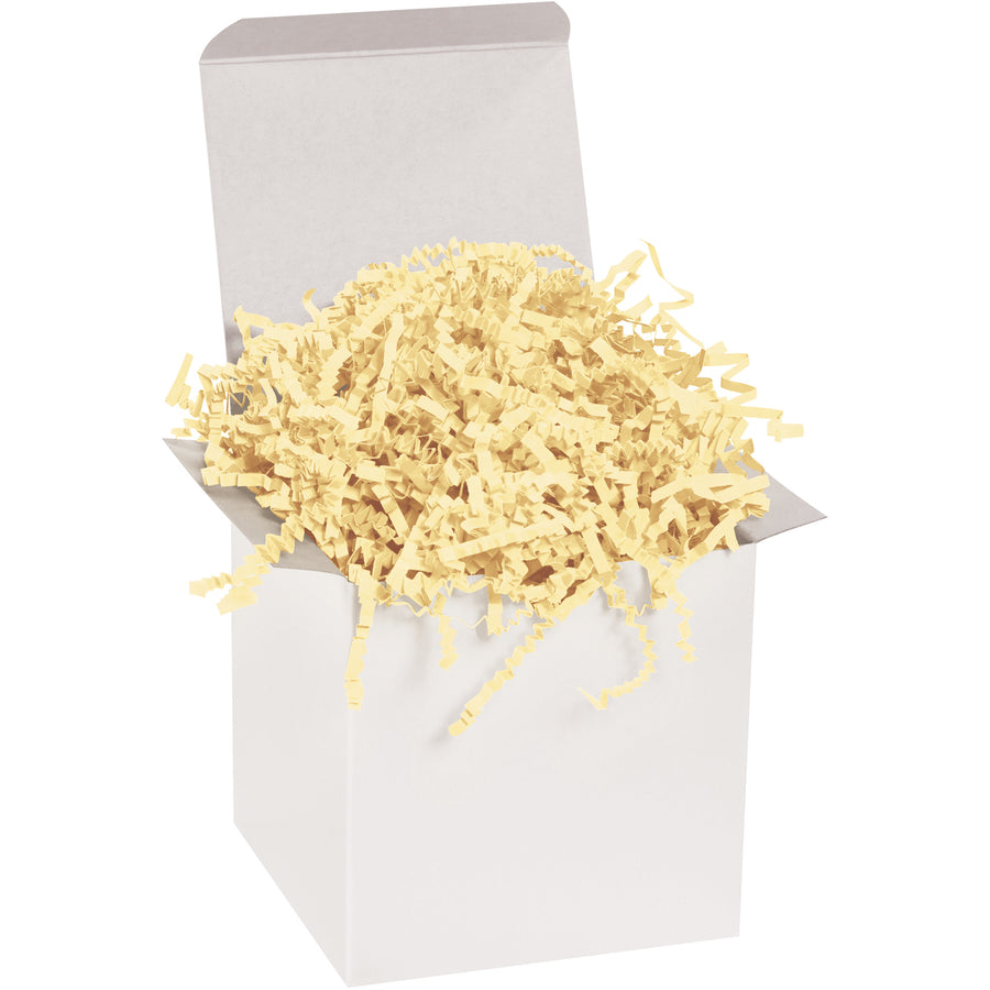 40 lb case of French Vanilla crinkle paper delivers reliable cushioning and premium presentation for gift boxes, baskets, and e-commerce shipments. Zigzag-cut paper strips provide excellent void fill with attractive texture and color. Cost-effective padding solution that meets shipping compliance standards while protecting products in transit.