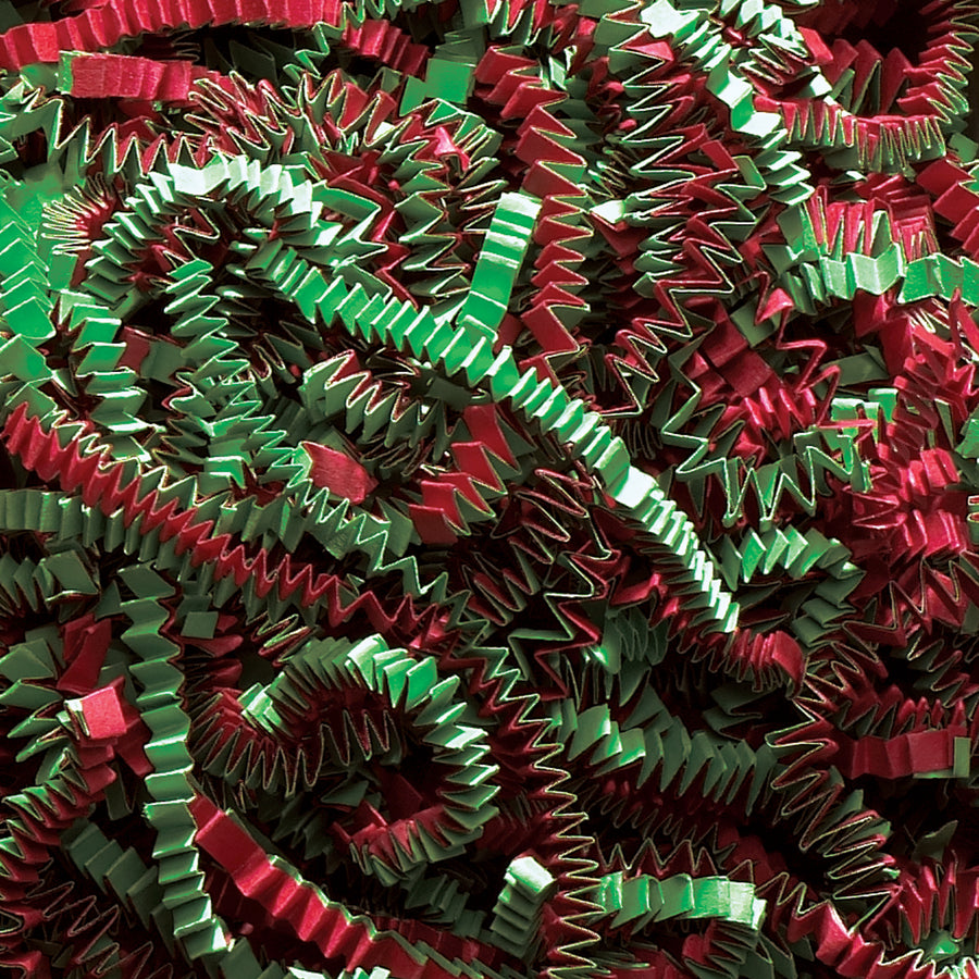 Add festive appeal to gift baskets and seasonal packaging with our 10 lb case of Christmas blend crinkle paper. Red and green zig-zag strips provide superior void fill, cushioning, and visual impact while maintaining professional presentation. Ideal for e-commerce businesses and retail gift operations seeking affordable, on-brand padding solutions.