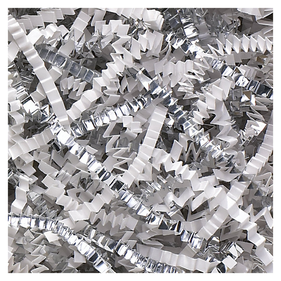 10 lb White Silver Metallic Crinkle Paper 10/Case CPB10DD