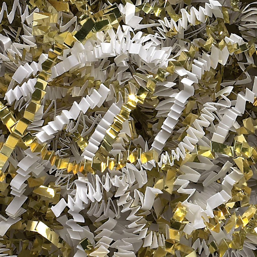 10 lb White Gold Metallic Crinkle Paper 10/Case CPB10EE
