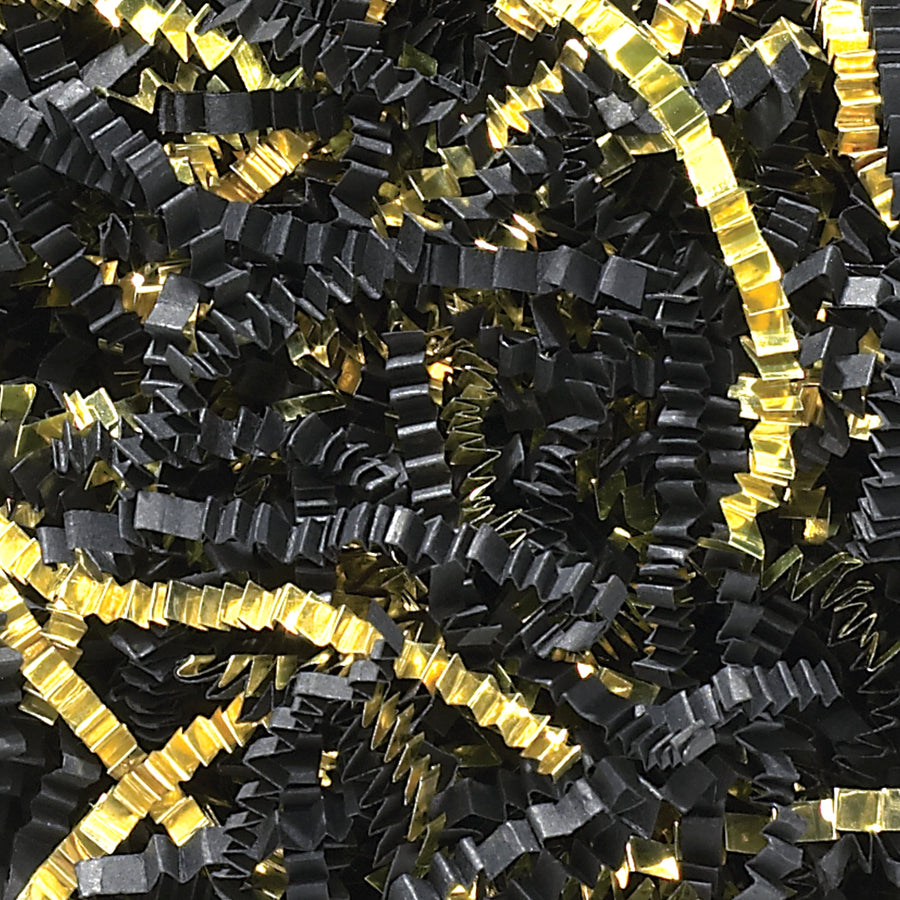 10 lb Black & Gold Metallic Crinkle Paper CPB10GG