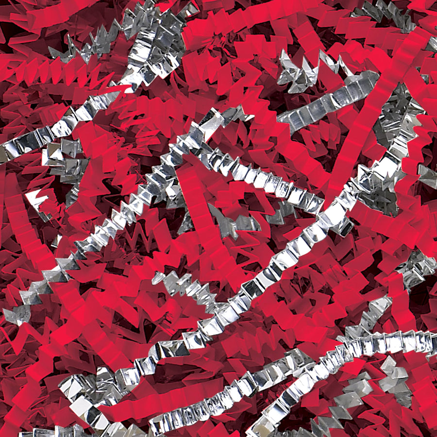 10 lb Red Silver Metallic Crinkle Paper CPB10JJ