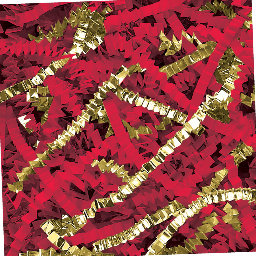 10 lb Gold & Red Metallic Crinkle Paper Blend CPB10LL