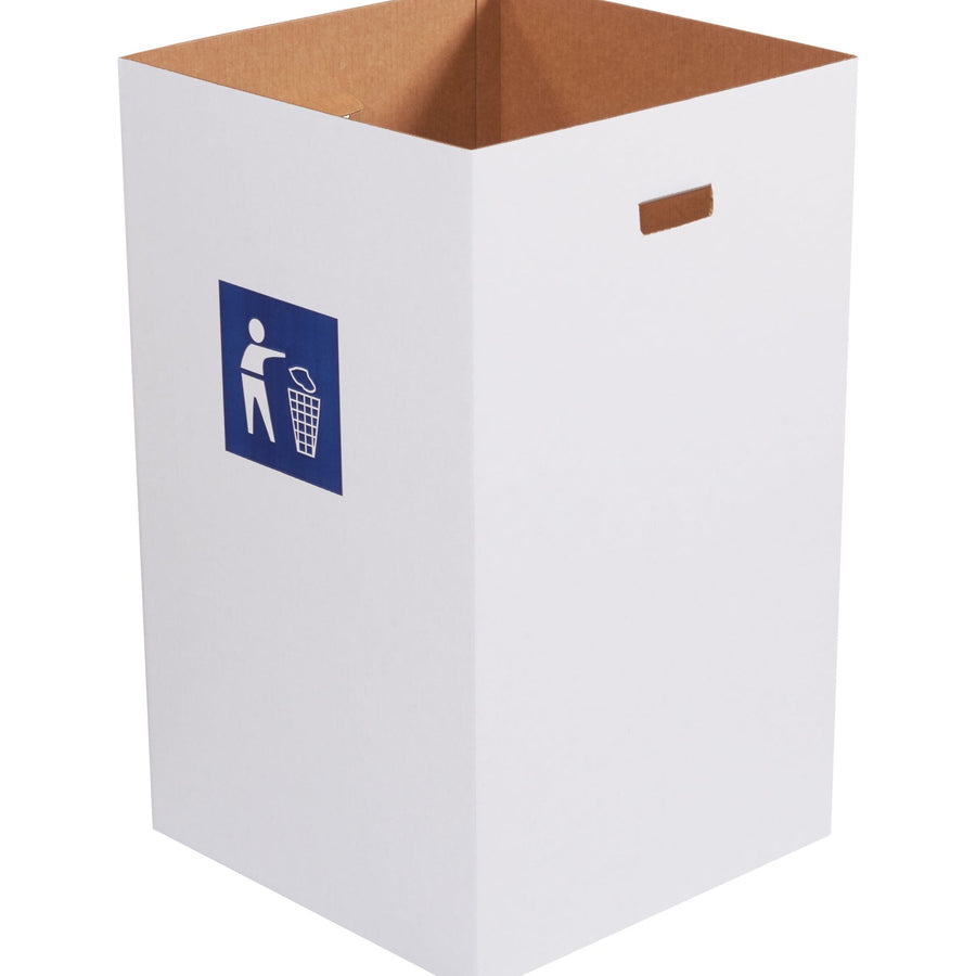 40 Gallon White Corrugated Trash Cans 10-Pack CRR40W