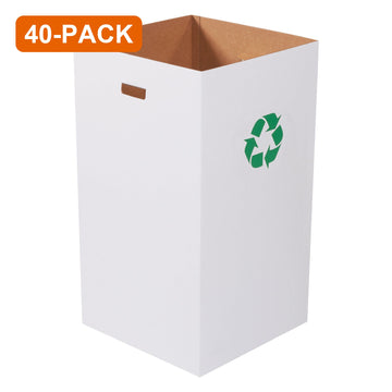 50 Gallon ECT-32 200# Corrugated Recycling Bin, 40-Pack (4 Bundles of 10)