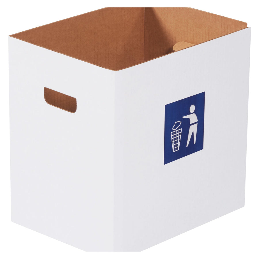 7 Gallon White Corrugated Trash Cans 20-Pack CRR7W