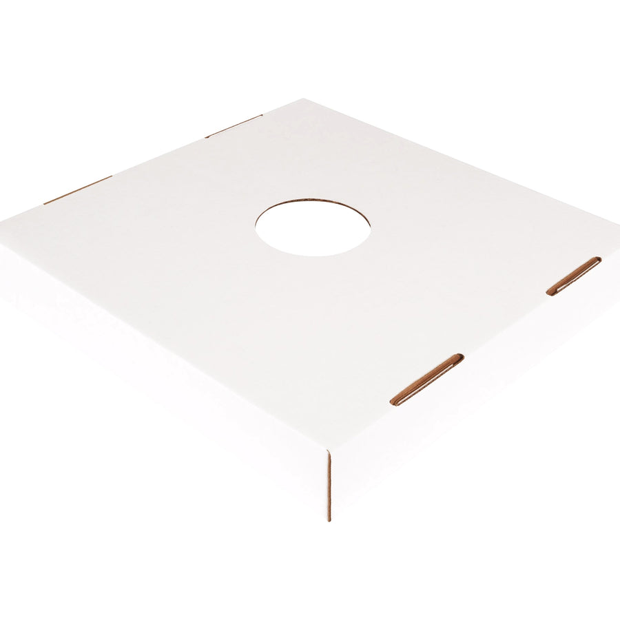 18x18 ECT-32 200# Corrugated Trash Can Lid with Hole 10/Bundle CRRLIDHOLE