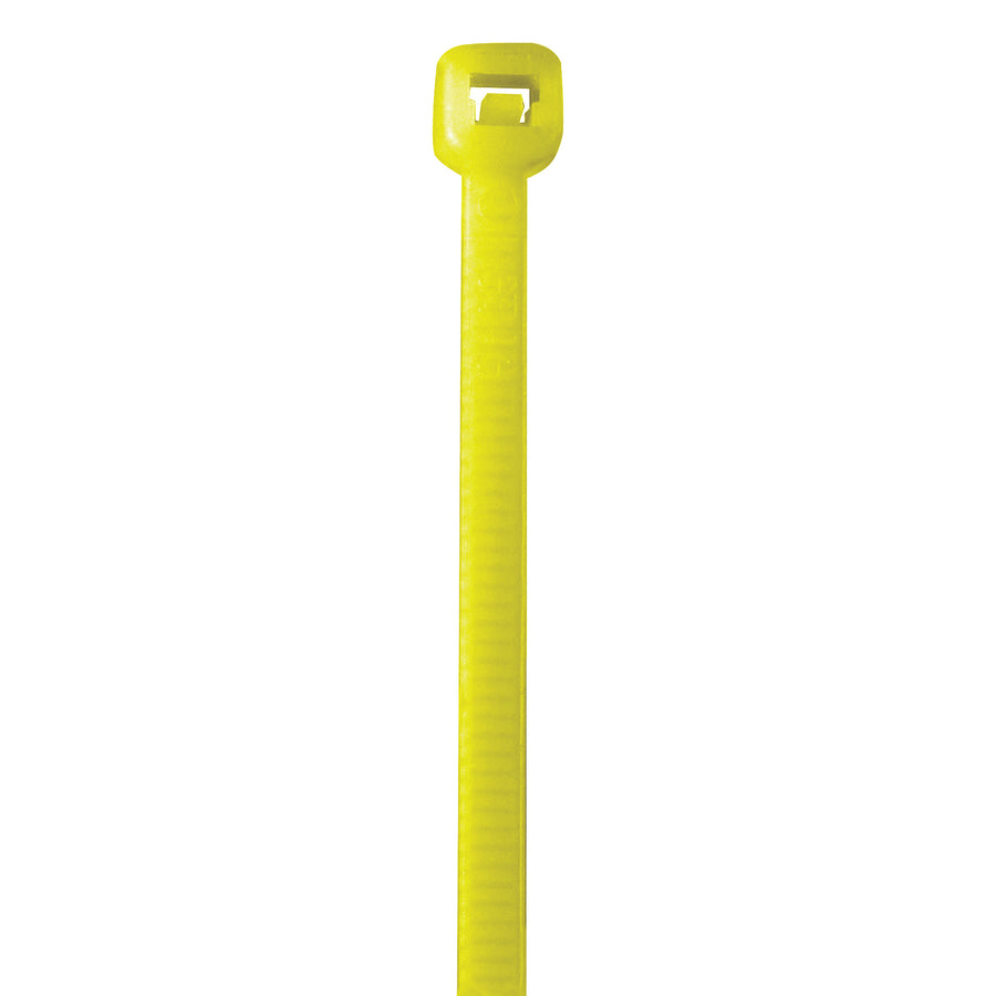Heavy-duty 18" fluorescent yellow cable ties deliver rock-solid performance–they lock tight and won't move or loosen under load. Built from 50 lb. nylon for maximum durability in demanding shipping, bundling, and storage applications. One case contains 500 ties, giving you reliable cost-per-unit value for high-volume packaging operations.