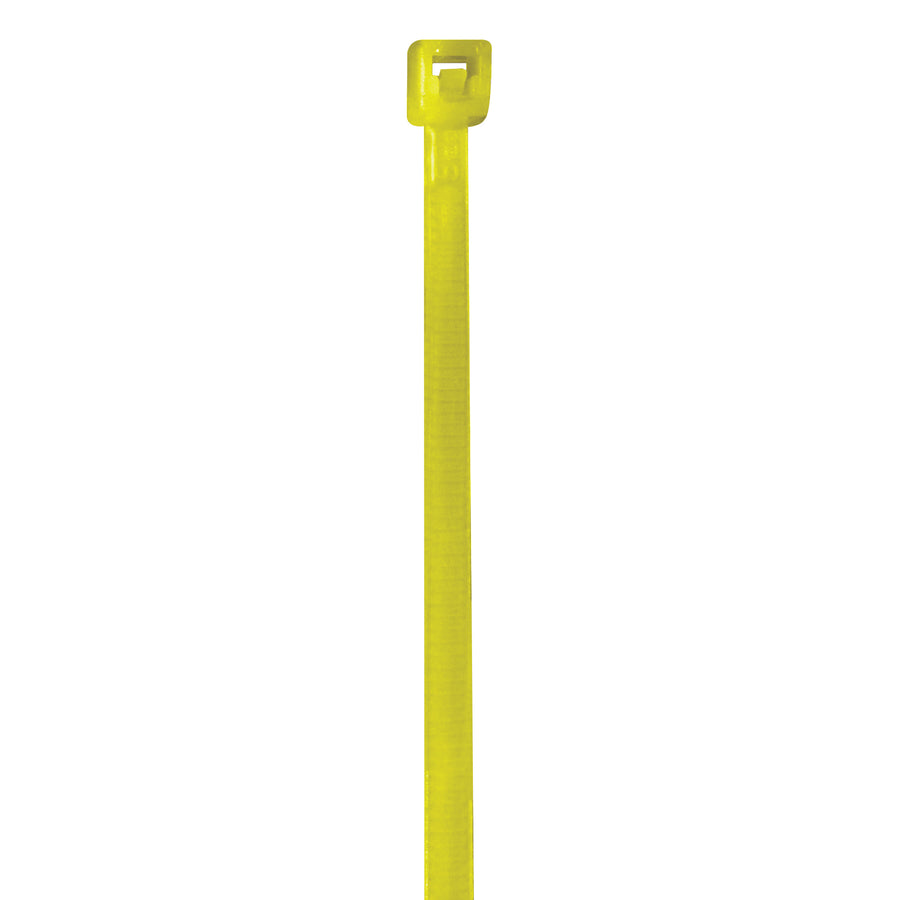 Heavy-duty 4" fluorescent yellow cable ties engineered to secure and organize shipments without slipping or loosening. Made from durable 18lb nylon material with a lock-tight mechanism that holds firm under tension. Sold by the case of 1000 units for maximum cost efficiency.