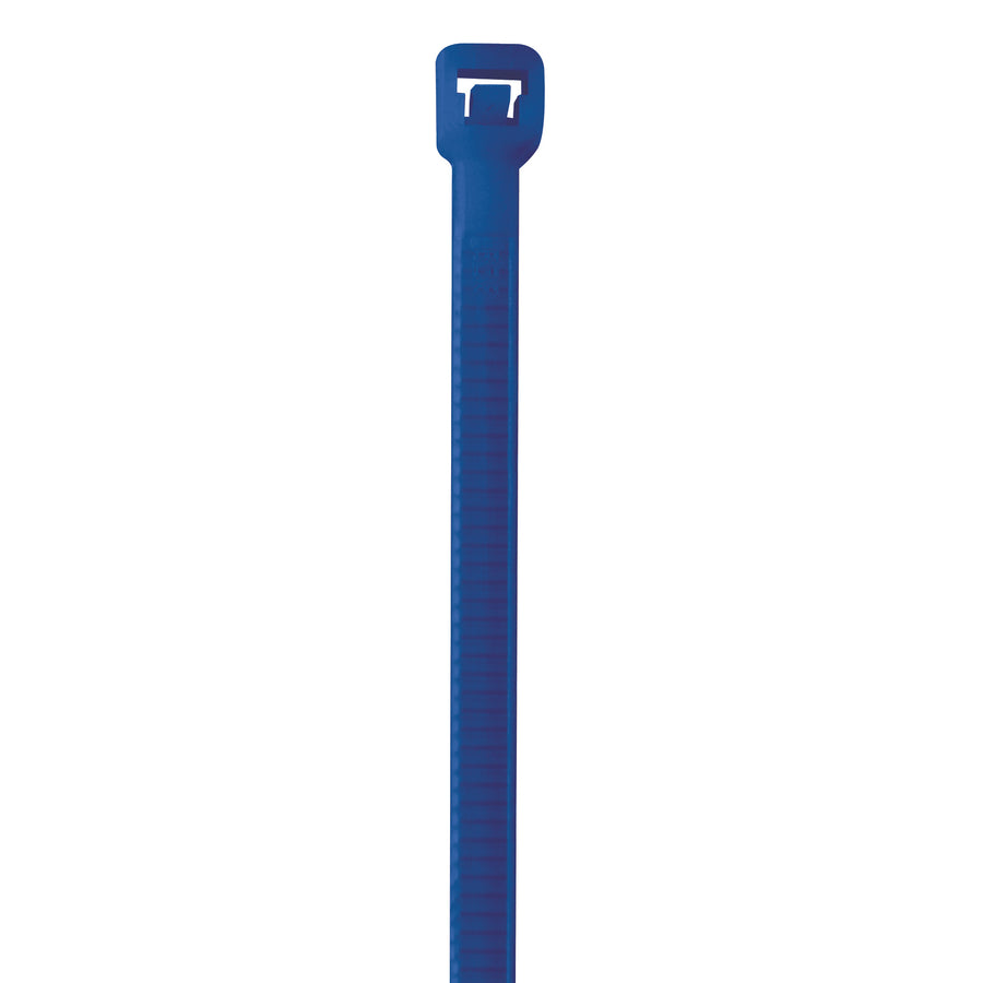 Lock-tight 5.5" blue cable ties with 40lb nylon construction that won't move or loosen. Ideal for secure bundling, shipping, and storage applications. Sold by the case of 1,000 ties for maximum value and convenience.