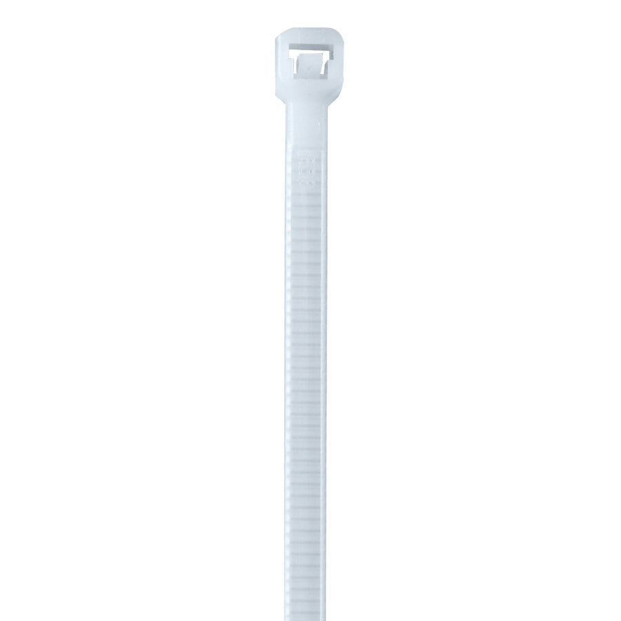 Industrial-grade 6" natural cable ties that won't move or loosen under pressure. Made from durable 6.6 nylon with 40lb strength rating, ideal for shipping, bundling cables, and general packaging applications. Sold in bulk case of 1,000 ties for cost-effective fleet stocking.