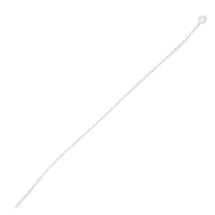 11 in Natural Nylon Beaded Releasable Security Tie 1000/Case CTBR1A