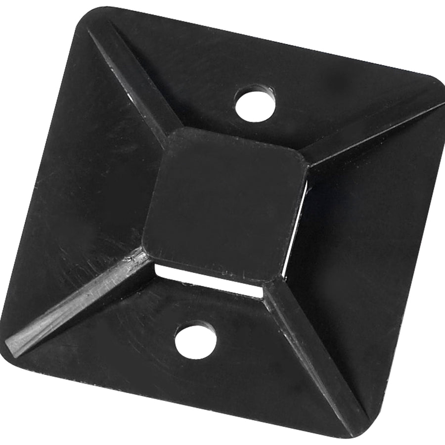 1.5 in 120 lb Black Adhesive Cable Tie Mounts Heavy-Duty 100/Case CTM15B
