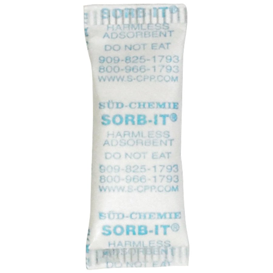 Industrial-grade silica gel packets (7/8" x 1.5") deliver dependable moisture protection for sealed packaging at an economical price point. Each case of 5,000 packets absorbs moisture at temperatures below 75°F, preventing damage to small goods in transit. FDA-compliant and proven for food, pharmaceutical, and general product protection.