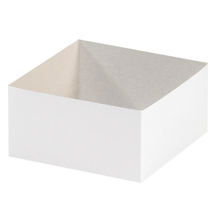 6x6x3 White Chipboard High-Gloss Gift Box Bottoms 50/Case DGB663W