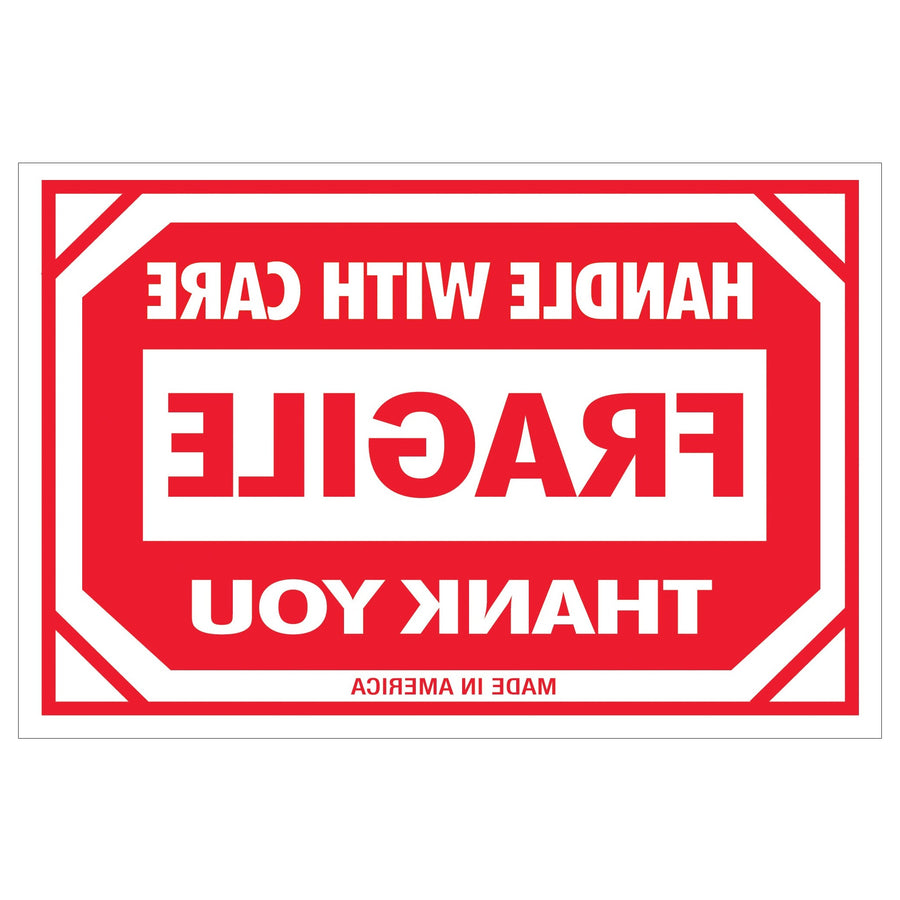 2x3 Fragile Handle With Care Labels Semi-Gloss Roll 500 DL1053