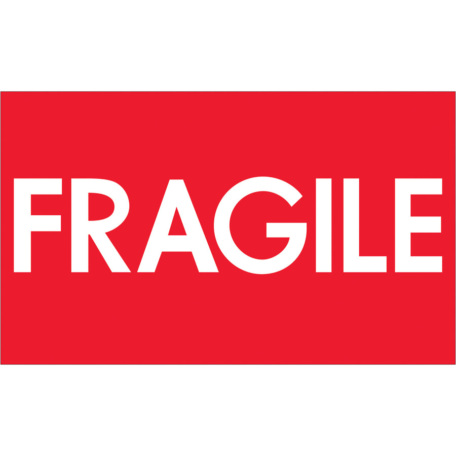 These high-gloss fluorescent red fragile labels command immediate attention from handlers and carriers. Each 3" x 5" label features clear black text on semi-gloss coated paper stock, sold in convenient rolls of 500. Perfect for shipping coordinators who need reliable, IATA-compliant handling compliance across domestic and international shipments.