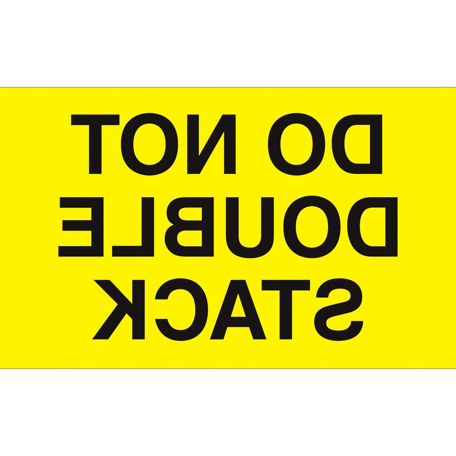 3x5 Fluorescent Yellow Do Not Double Stack Labels 500/Roll DL1096