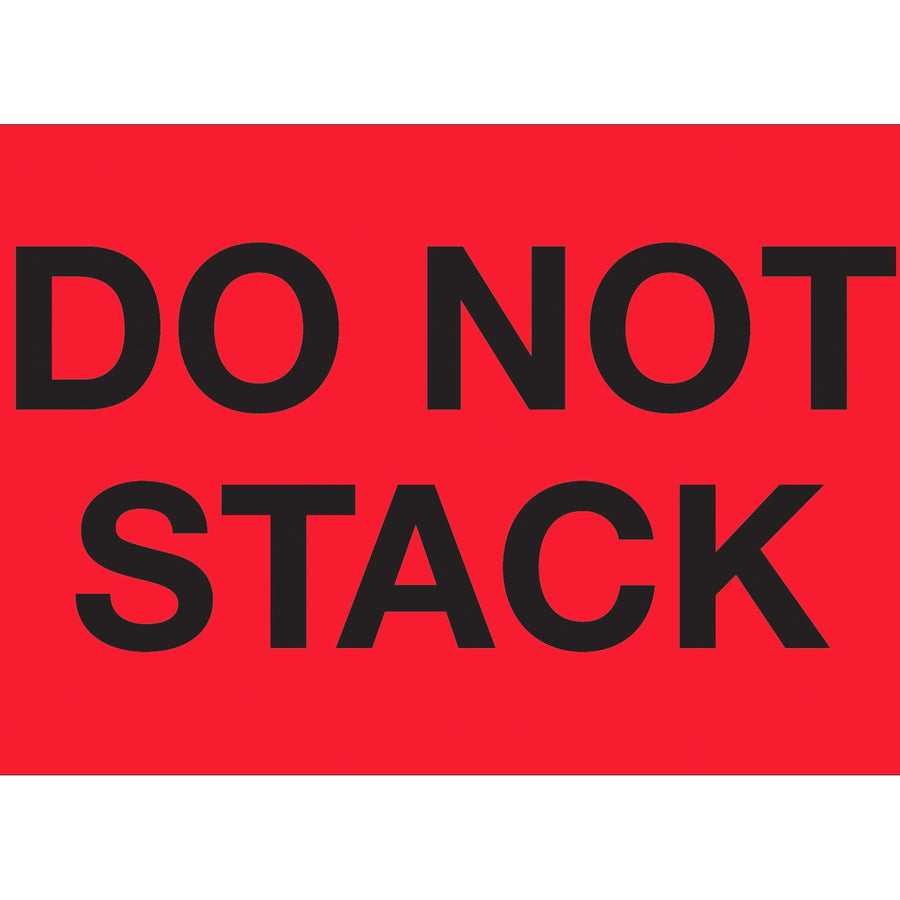 2x3 Fluorescent Red Do Not Stack Labels Semi-Gloss 500/Roll DL1098 - alias listing