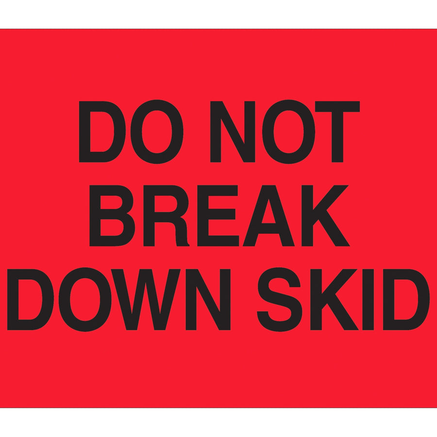 8x10 Fluorescent Red Do Not Break Down Skid Labels 250/Roll DL1101 - alias listing