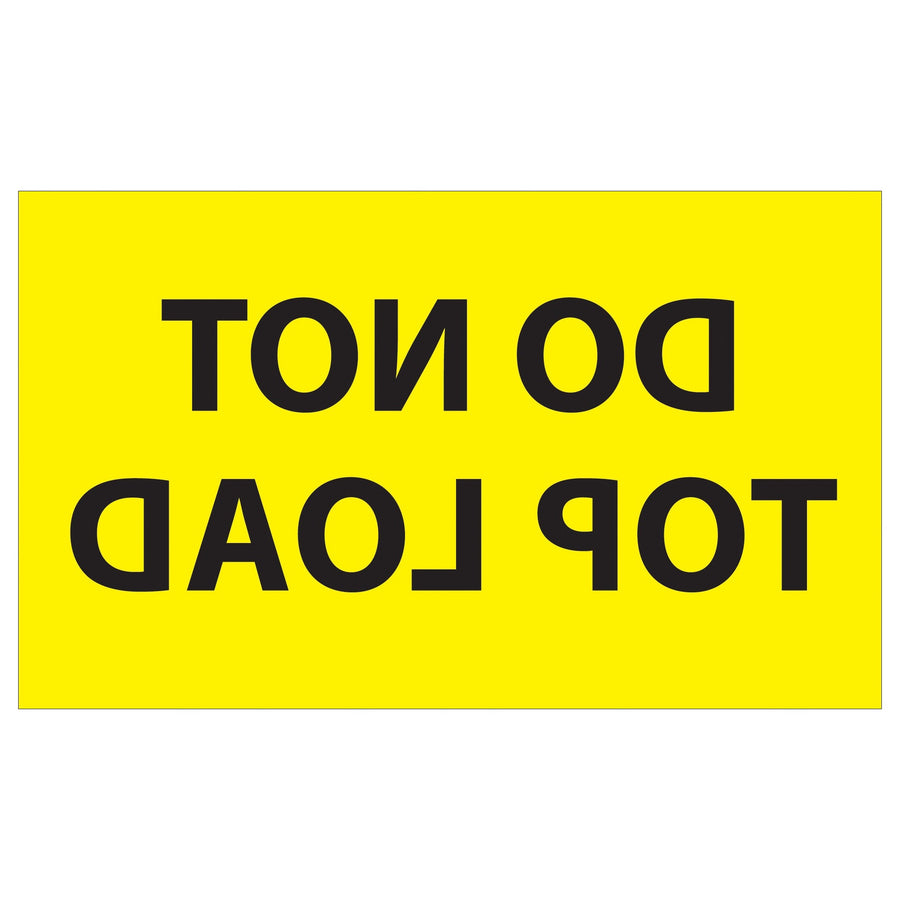 3x5 Fluorescent Yellow Do Not Top Load Labels Semi-Gloss 500/Roll DL1106 - alias listing