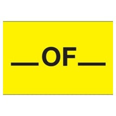 3x5 "__ Of __" Fluorescent Yellow Labels DL1117 - alias listing