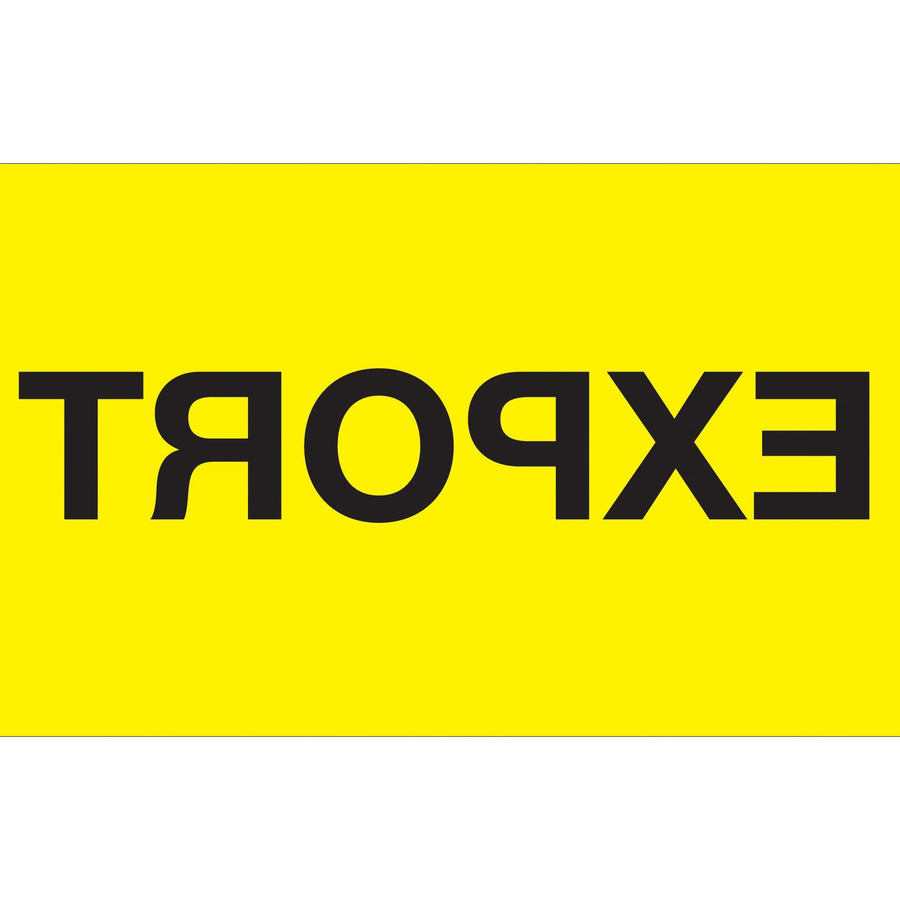 3x5 Fluorescent Yellow Export Labels Semi-Gloss 500/Roll DL1122 - alias listing