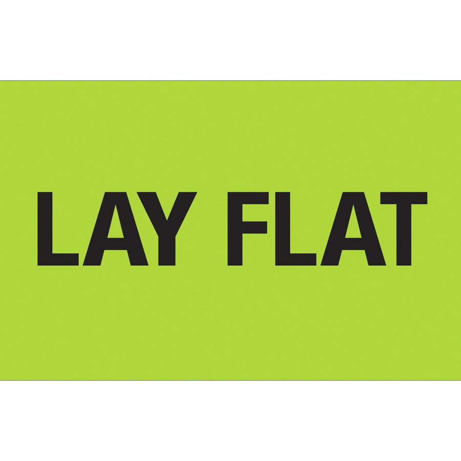 3x5 Fluorescent Green Lay Flat Labels Semi-Gloss 500/Roll DL1127 - alias listing