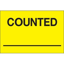 2x3 "Counted ___" Fluorescent Yellow Labels