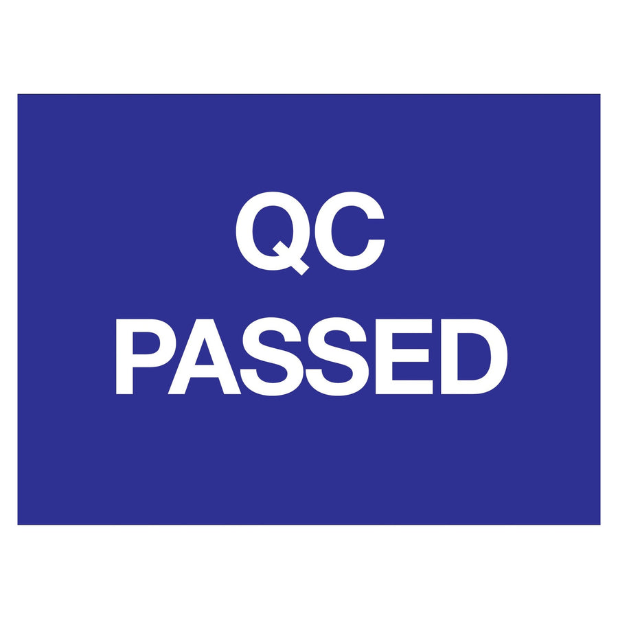 2x3 Blue/White QC Passed Inventory Labels Paper 500/Roll DL1143 - alias listing