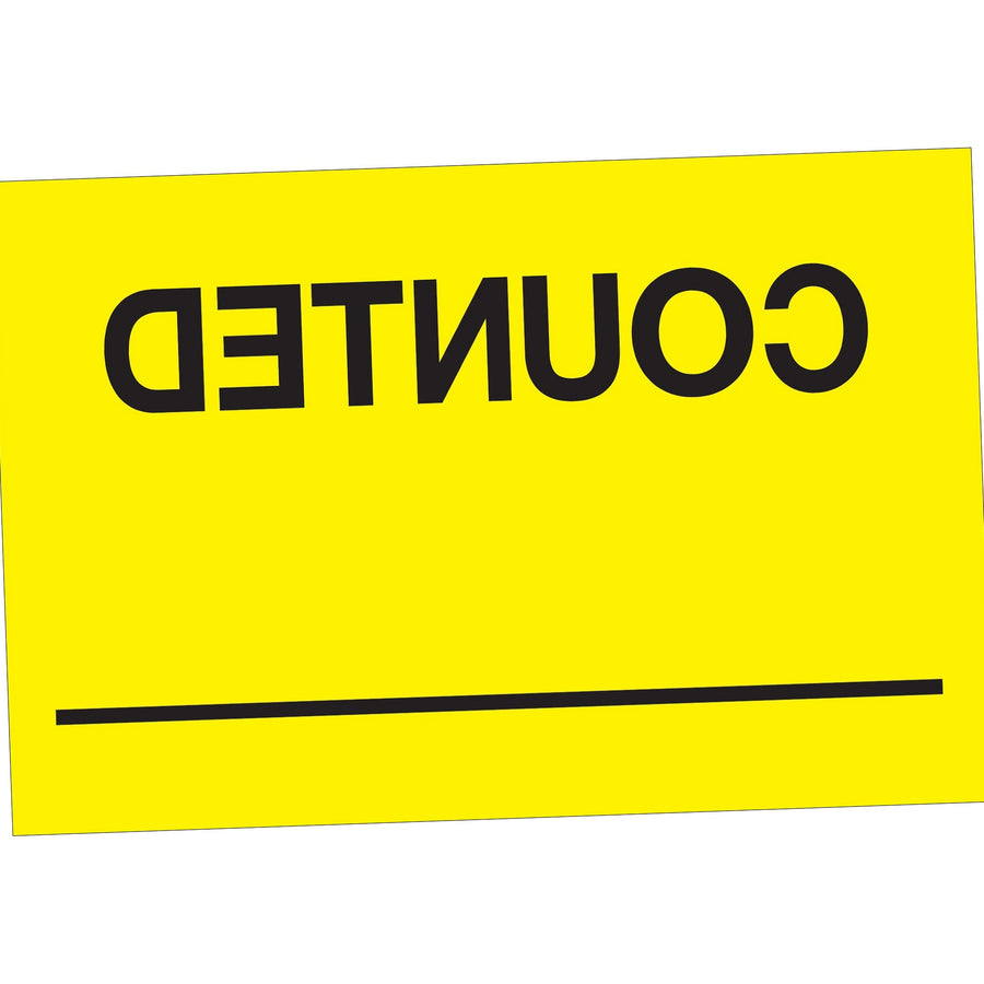 2x3 Fluorescent Yellow Pre-Printed Inventory Labels 500/Roll DL1148 - alias listing