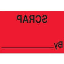 1.25x2 "Scrap By" Fluorescent Red Labels DL1166