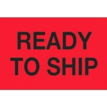 1.25x2 Ready To Ship Fluorescent Red Labels 500/Roll DL1171 - alias listing