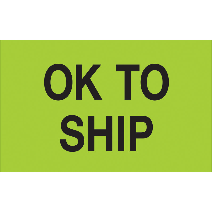 Instantly recognize shipments with bright fluorescent green OK To Ship labels that cut through warehouse noise. These 1.25" x 2" semi-gloss production labels arrive in rolls of 500 and integrate seamlessly with standard tabletop and wall-mount dispensers. Built for shipping coordinators and logistics teams who demand visibility and compliance in every carton.