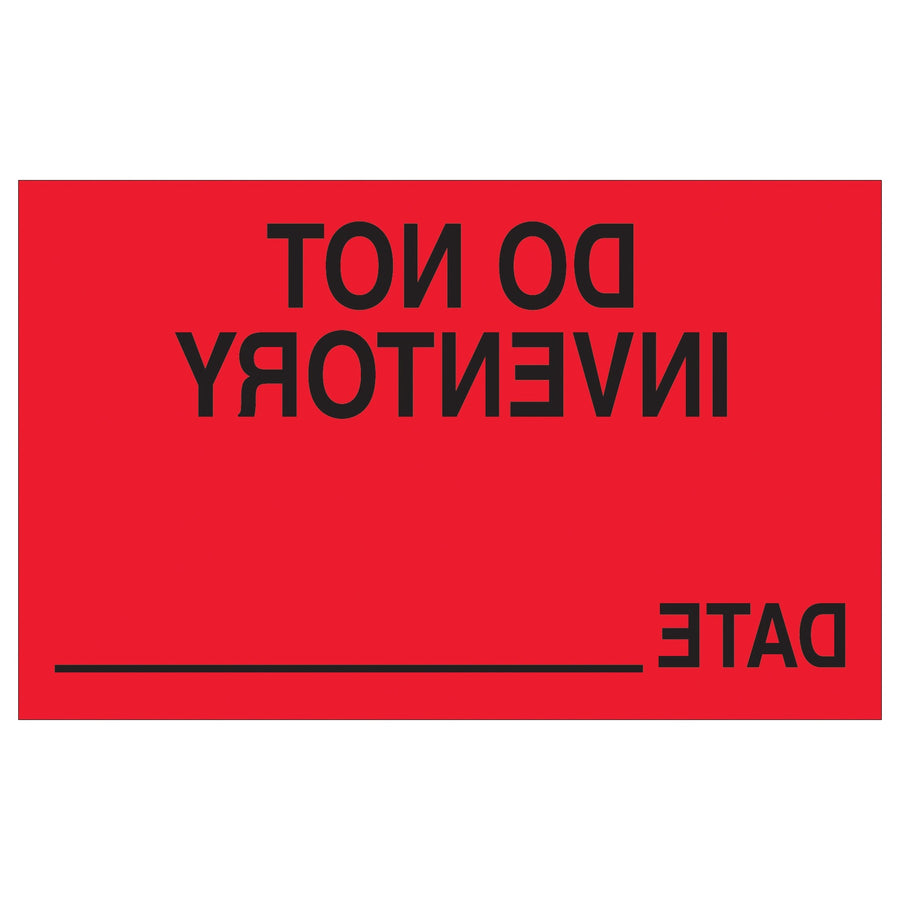 1.25x2 Fluorescent Red Do Not Inventory Date Labels 500/Roll DL1176 - alias listing