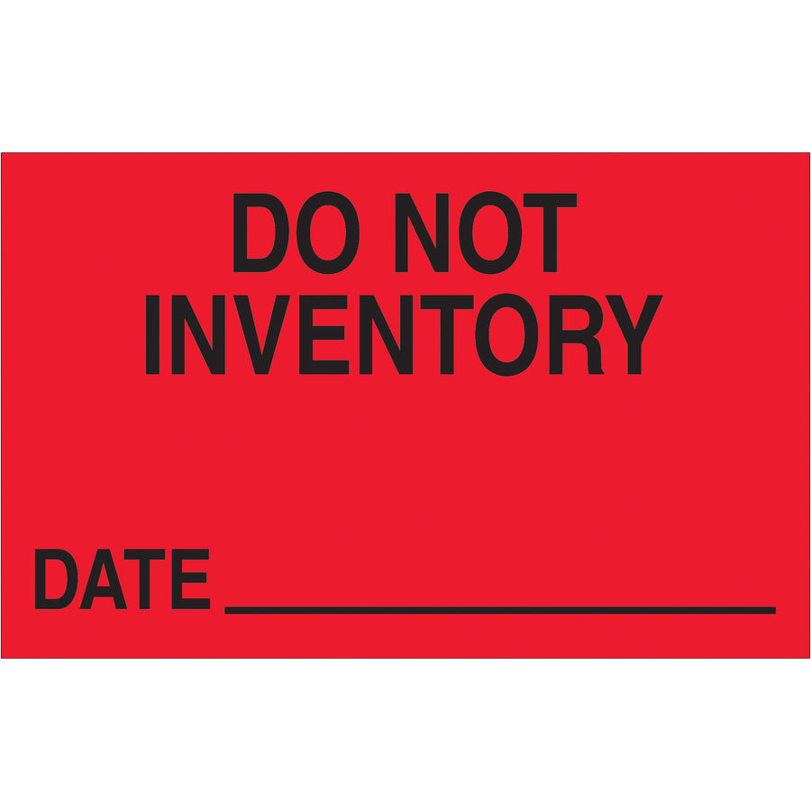 1.25 x 2" Fluorescent Red "Do Not Inventory - Date" Labels, 500/Roll