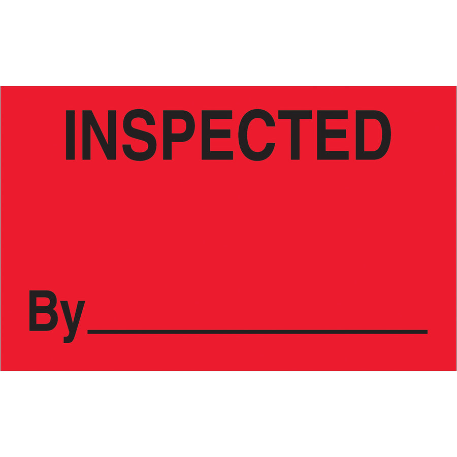 Increase visibility and compliance in your supply chain operations with these high-contrast fluorescent red "Inspected" labels. Printed on durable semi-gloss coated paper at 1.25" x 2", this roll of 500 labels delivers professional production marking that shipping coordinators and logistics teams can instantly recognize across warehouses and international shipments.