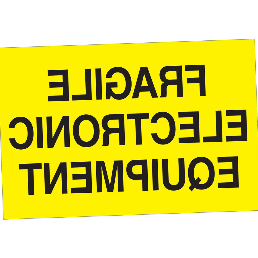 2x3 Fluorescent Yellow Fragile Electronic Equipment Labels Semi-Gloss 500/Roll DL1193 - alias listing