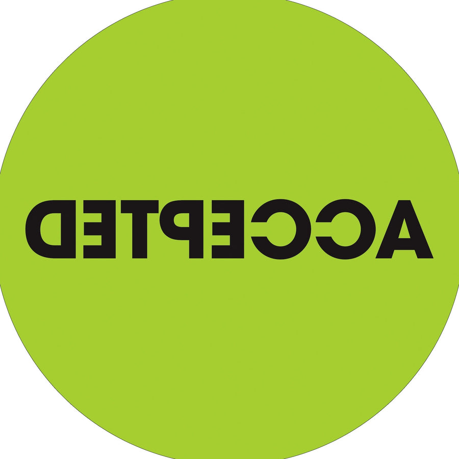 2 in Fluorescent Green Circle Labels 500/Roll DL1264 - alias listing