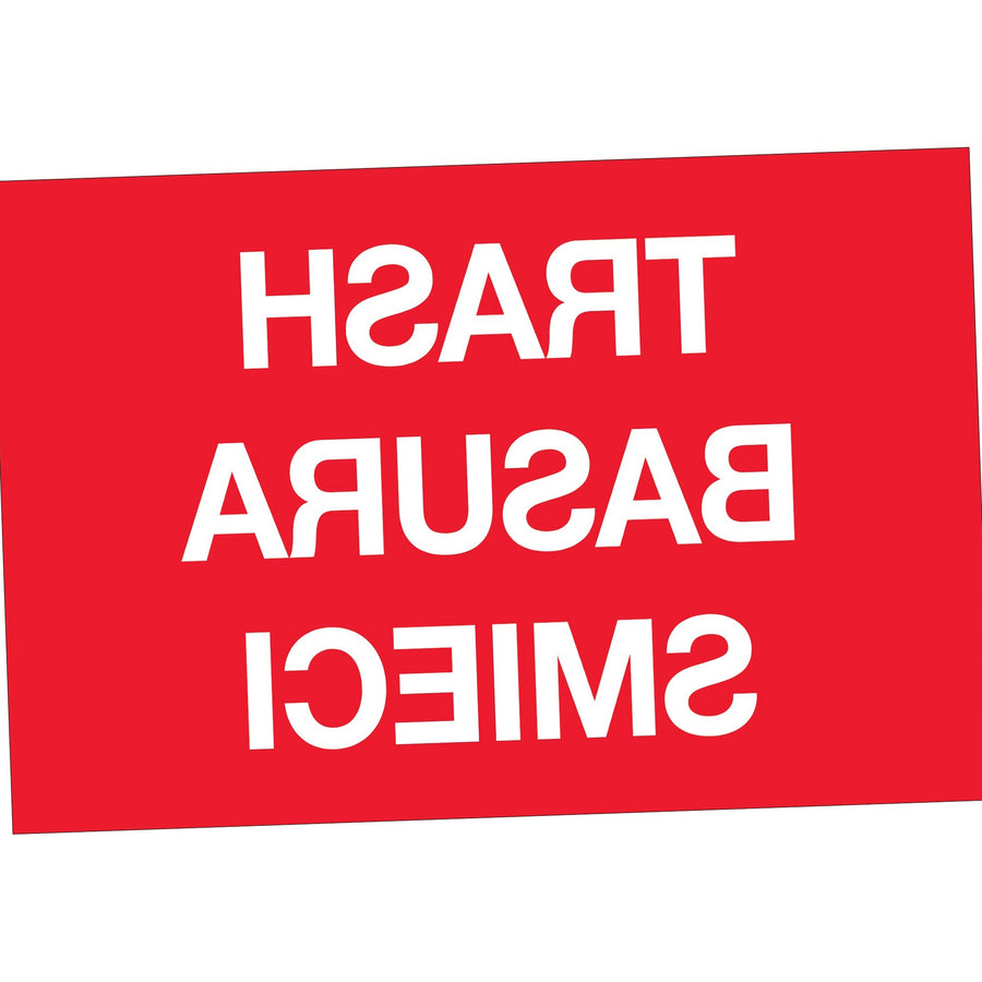 2x3 Red Trash Labels High Gloss Paper 500/Roll DL1311 - alias listing