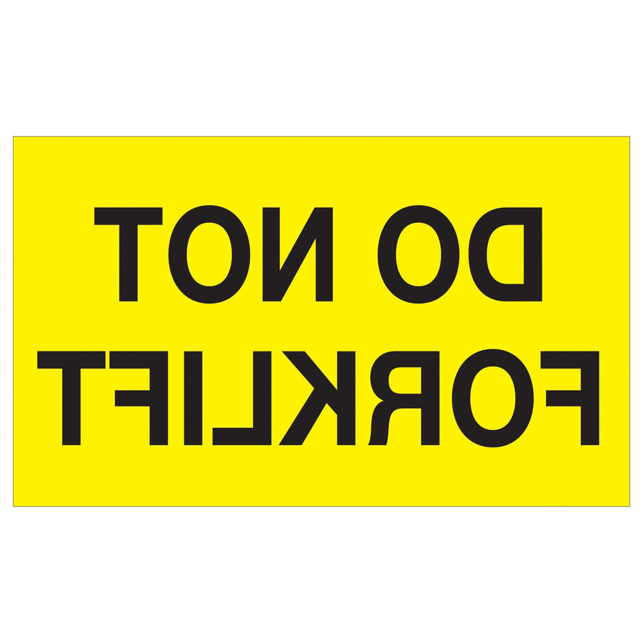 3x5 Fluorescent Yellow Do Not Forklift Labels Semi-Gloss 500/Roll DL1320 - alias listing