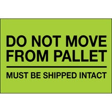 4x6 Fluorescent Green Do Not Move From Pallet Labels 500/Roll