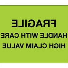 8x10 High Claim Value Fragile Fluorescent Green Labels 250/Roll DL1333 - alias listing
