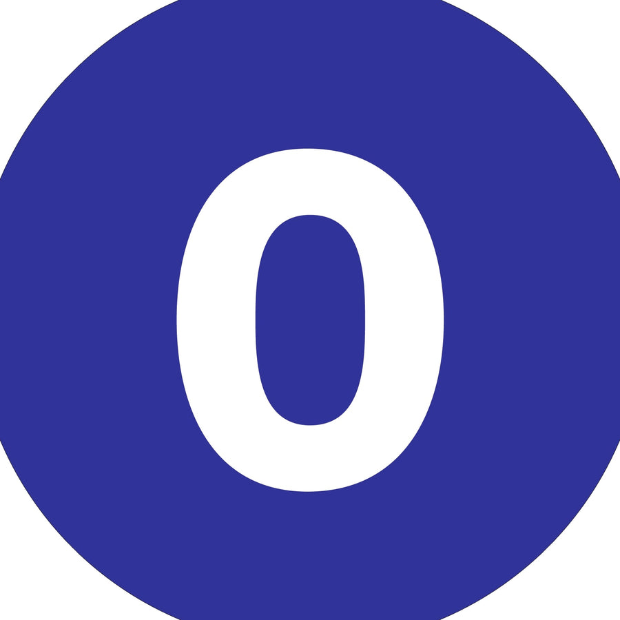 4 in Dark Blue Circle Number Labels High Gloss Paper 500/Roll DL1357 - alias listing