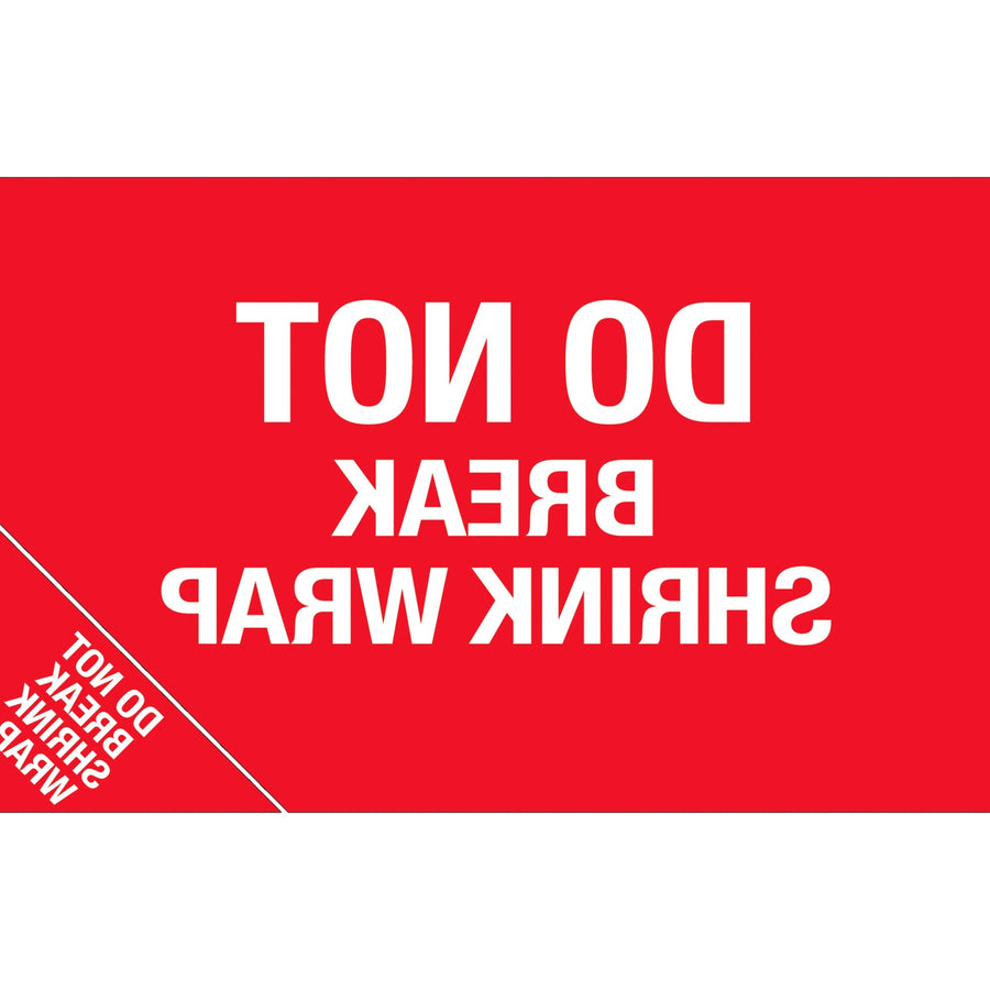 5x8 Red/White Do Not Break Shrink Wrap Labels Semi-Gloss 500/Roll DL1392 - alias listing