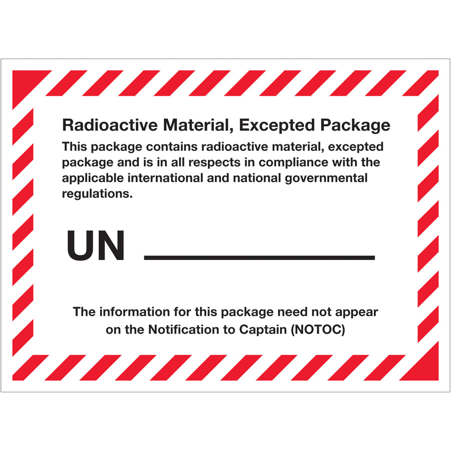 4 3/8" x 3 1/4" Radioactive Material Labels - DOT , 500/Roll
