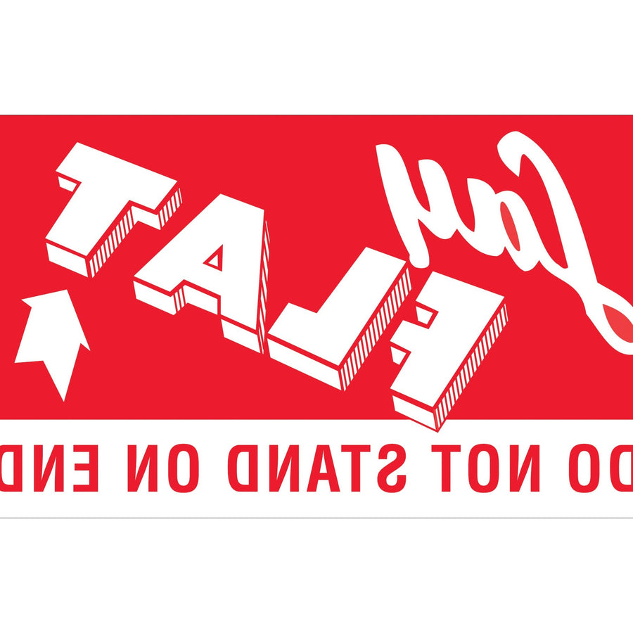 3x5 Red/White Lay Flat Do Not Stand Labels Semi-Gloss 500/Roll DL1420 - alias listing