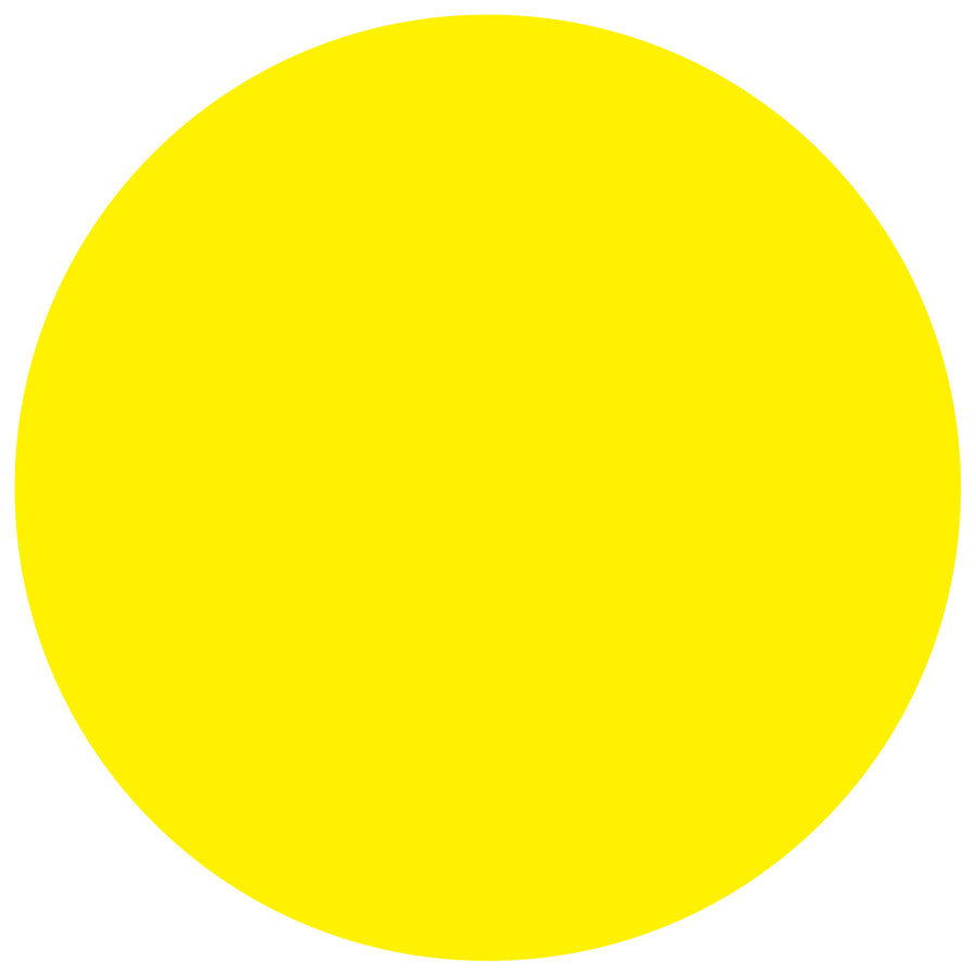 Bright fluorescent yellow removable circle labels in 1.5" diameter for quick inventory identification and asset coding. Paper material with strong adhesive that leaves no residue–ideal for warehouse, manufacturing, and logistics operations. 500 labels per roll for cost-effective bulk ordering.