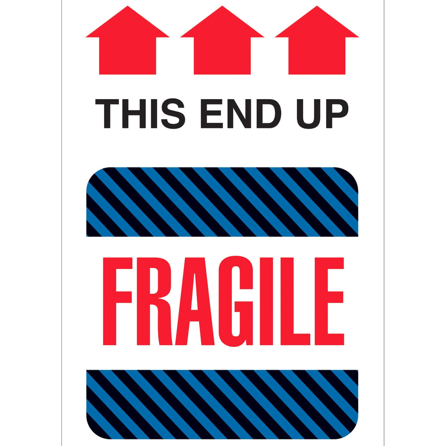 4x6 This End Up Fragile Labels 500/Roll DL1550