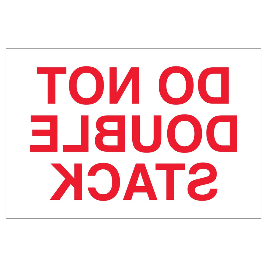 2x3 Red/White Do Not Double Stack Labels High Gloss Paper 500/Roll DL1617 - alias listing